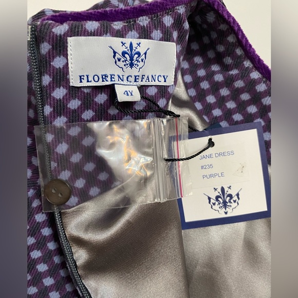 FLORENCE FANCY Purple Corduroy Jane Girls Dress Brand new size 4 - Picture 9 of 11